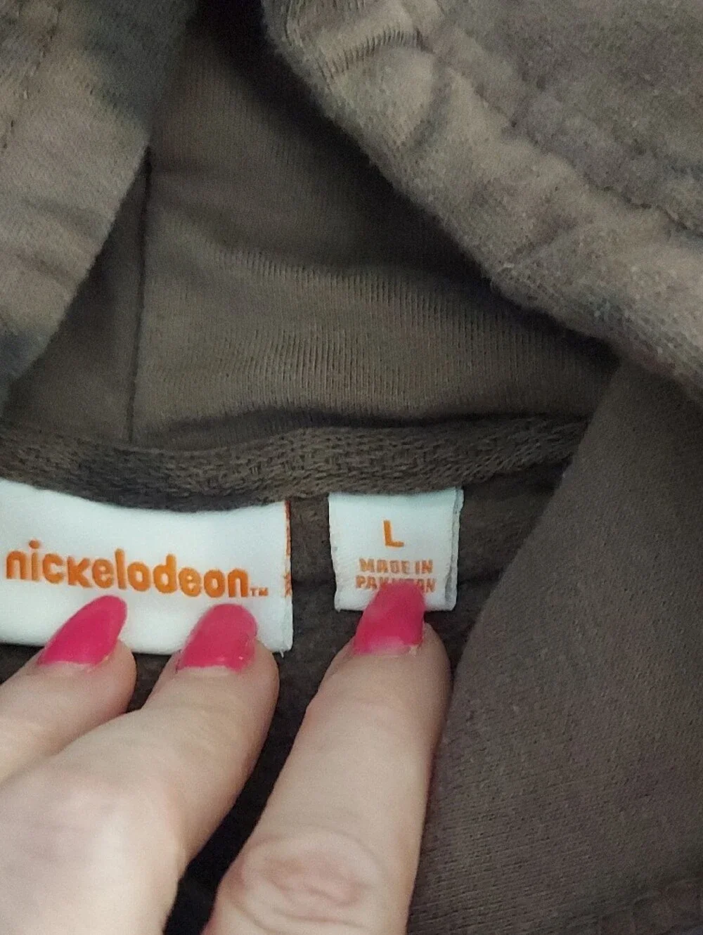 Nickelodeon Brown Tie-Dye Crewneck Hoodie with Cartoon Graphic